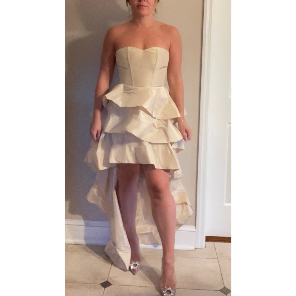 Jovani Hi/Lo Dress Beige
